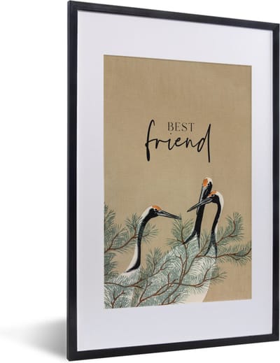 Fotolijst incl. Poster - Best friend - Quotes - Spreuken - Vrienden - BFF - 40x60 cm - Posterlijst