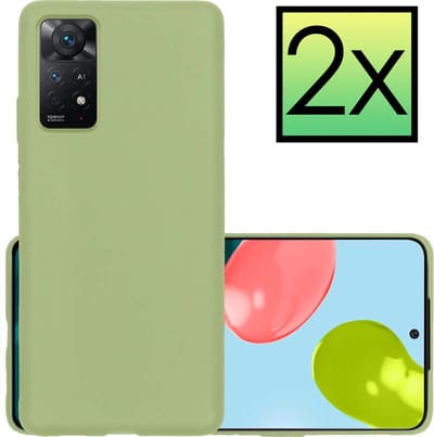Hoesje - 2 Stuks - Geschikt voor Xiaomi Redmi Note 11s - Sterk & Shockproof - Case Siliconen - Back Cover - Telefoon Hoes - Groen