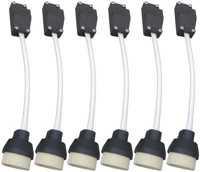 Keramische GU10 Lampvoet met Aansluitblok en Isolatiesleeve - Geschikt voor LED en Halogeenverlichting, 6 Stuks