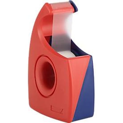 TESA plakband-handafroller Easy Cut, 33 m x 19 mm, rood/blauw