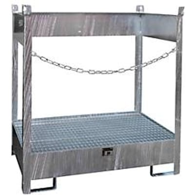 Stapelpallet voor vaten Bauer FSP-2, open aan zijkant, voor 2 x 200 l vaten, gegalvaniseerd