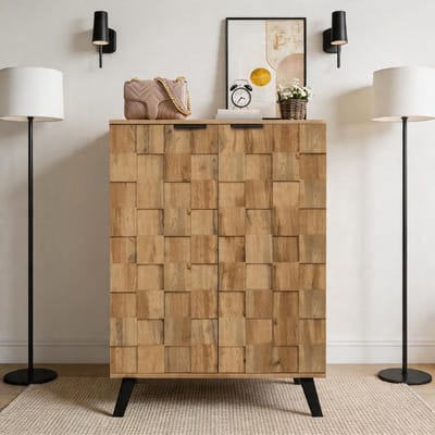 KOMHTOM - Sideboard moderne schoenenkast met 5 vakken - verstelbare legplanken - 80,5 x 35 x 109,5 cm