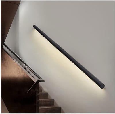 Led Aluminium Reling - Verlichte Trapleuning - Veiligheid Verhoging - Geïntegreerd Lichtkanaal - 50 cm - Zwart