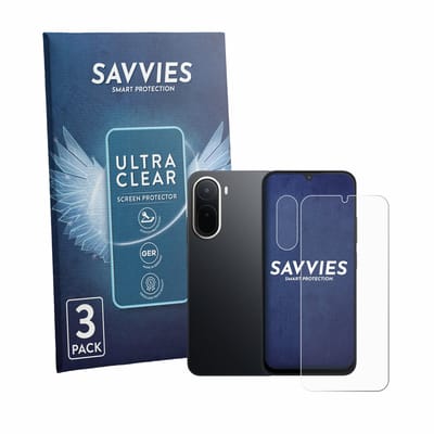 Savvies - Screenprotector voor Xiaomi Redmi A7 Pro (Voor+Camera) - Folie Beschermfolie transparant 6 Stuks