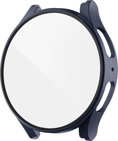 Strap-it Hard case bescherming - Stevig PC hoesje met glasplaat geschikt voor Samsung Galaxy Watch 5 40mm - donkerblauw