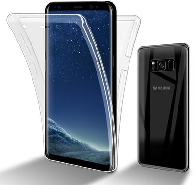 Cadorabo Hoesje geschikt voor Samsung Galaxy S8 in TRANSPARANT - 360° Full Body Case Cover Beschermhoes Voor- en achterbescherming, all-round bescherming met displaybescherming