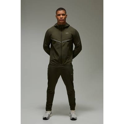 Heren Actief Hardloop Ripstop Ventilatie Trainingspak | Khaki | Size XS