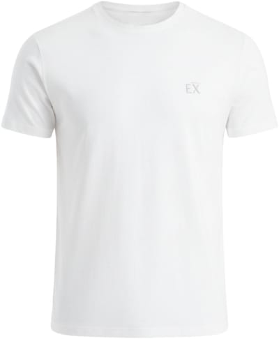 OMBRE T-shirt - Katoen - Korte Mouw - Effen Wit XXL