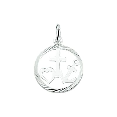 Hanger Geloof, Hoop En Liefde Gediamanteerd Zilver Wit