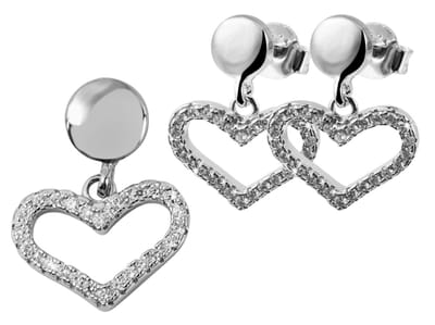 AKZENT Akzent dames-sieradenset "Samia" van 925 Sterlingzilver, gerhodineerd, sieradenset hart