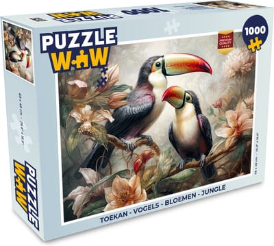 Puzzel Toekan - Vogels - Bloemen - Jungle - Legpuzzel - Puzzel 1000 stukjes volwassenen