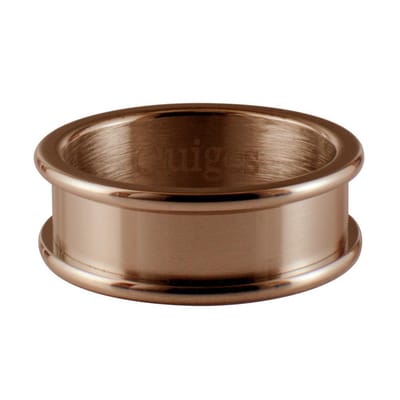 Quiges Stapelring Ring - Basisring  - Dames - RVS roségoudkleurig - Maat 20 - Hoogte 6mm
