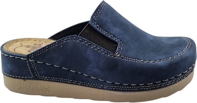 Dina Medische klompen - Werkklompen - Zorgklompen - Dames klompen - Instappers met zacht voetbed - Nubuck leer Navy Blue - maat 36