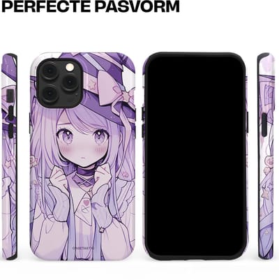 Casetastic hoesje geschikt voor Apple iPhone 12 Pro Max - MagSafe - Dubbellaagse bescherming - Strik en Staren - Fashion Case - Lila Lichtgrijs Wit Lichtroze