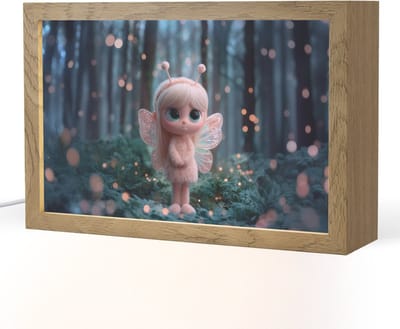 Nachtlampje 30x20 cm - Kinder lampje - Elfje - Cartoon - Bos - Lichtjes - Tafellamp kinderkamer - Slaapkamer lamp - Bedlamp kinderen - Kinderlampje stopcontact - Wandlamp babykamer - Nachtlampjes