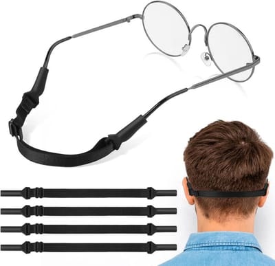 Verstelbare brillenbanden, 4 stuks, antislip brillenkoord voor sport, geschikt voor mannen, vrouwen en kinderen