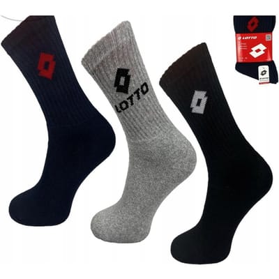 Y9082 Chaussettes Chaussettes Lotto Tennis Éponge Mélange Lot de 3 Paires 3 Paires 35-38 gray