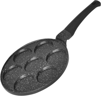 Pannenkoekenpan Ø 26 cm met marmeren coating, 7-gaats en inductievriendelijk