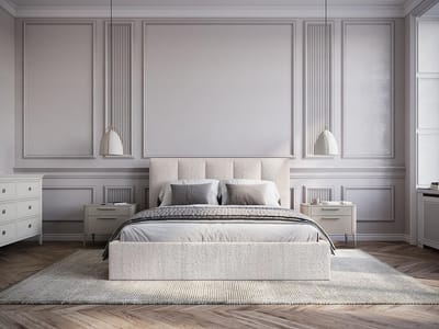 Vente-unique Bed met opbergruimte stof taupe 160 x 200 cm