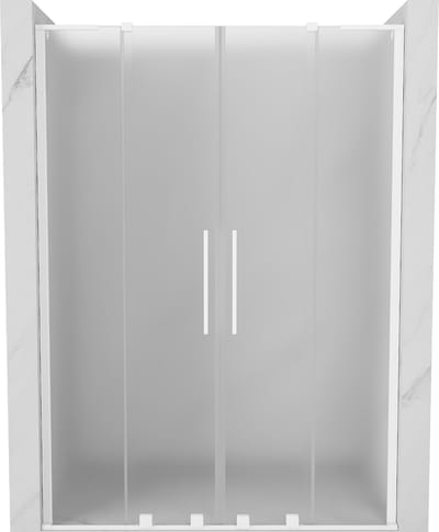 Mexen Velar L Duo schuifdeuren douche 140 , matglas, wit - 871-140-003-32-20