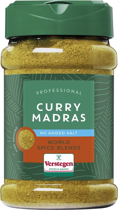Verstegen - Curry Madras kruiden fijn zonder zout - World Spice Blends - Strooibus small - Kruiden & specerijen - 165g