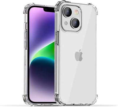 Smartphonica Telefoonhoesje Geschikt voor iPhone 14 Plus transparant shockproof TPU siliconen hoesje met stootrand geschikt voor iPhone 14 Plus
