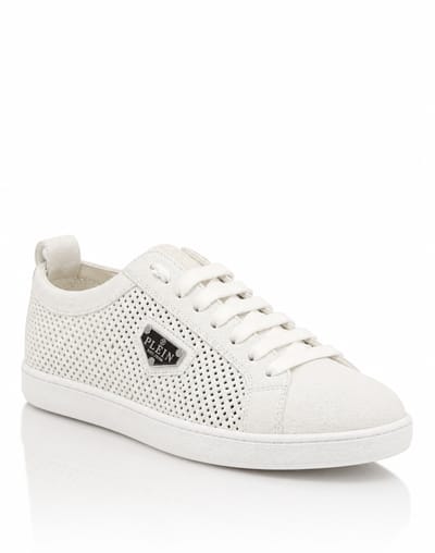 Perforated Suede Low-Top Sneakers