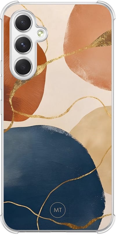 Hoesje (shockproof) geschikt voor Samsung Galaxy A54 - Abstract harmony - Extra sterke case - TPU/polycarbonaat - Print - Multi, Transparant