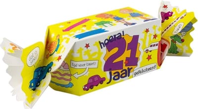 Kado/Snoepverpakking nieuw - 21 jaar