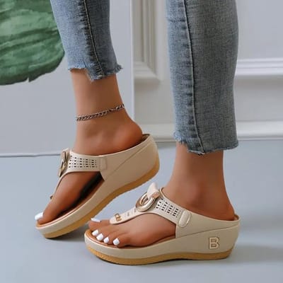 Vrouwen Nieuwe Zomer Sandalen Open Teen Strand Schoenen Slippers Wiggen Comfortabele Slippers Leuke Sandalen Plu Maat 35 ~ 43 Chaussure Femme 41 gray