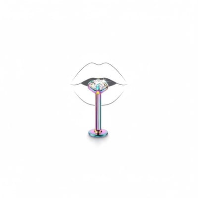Aramat Jewels | Piercings | Helix Piercing Multikleur AB Zirkonia 6mm 1.2mm | | | |2mm | Staal | Volwassenen | Verkleurd niet