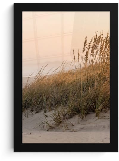 Poster in lijst - Fotolijst 20x30 cm - Posters - Duinlandschap - Zonsondergang - Strand - Posterlijst zwart - Decoratie - Wanddecoratie woonkamer - Muurdecoratie slaapkamer