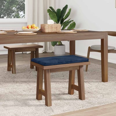 vidaXL - Bankkussen - Pluche - Corduroy - Marineblauw - Diepte - 35 - cm