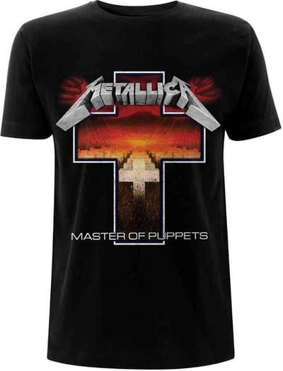 Metallica - Master Of Puppets Cross Heren T-shirt - S - Zwart