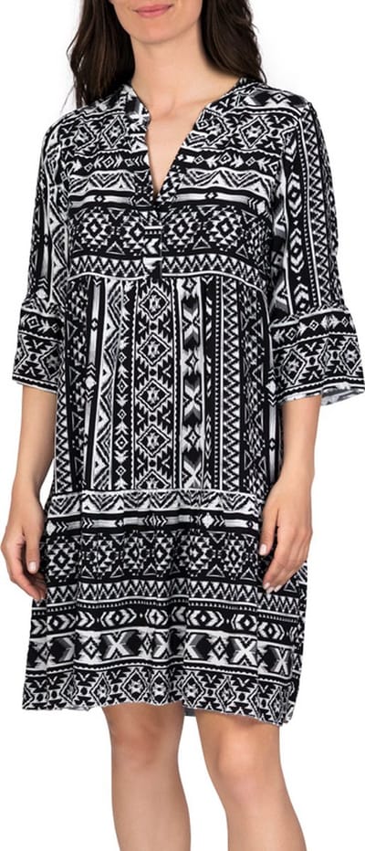 DENIMFY Dames Jurk DFFrida regular fit Zwart S/M V Hals Volwassenen Zomerjurk