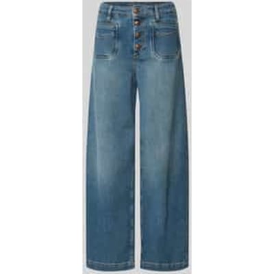 jeans met knoopsluiting en opgezette zakken