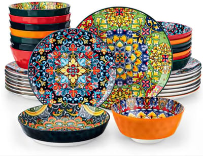 Bohemian Bordenset – 8 persoons - 32 delig – Keramisch – Serviesset – Ontbijtborden