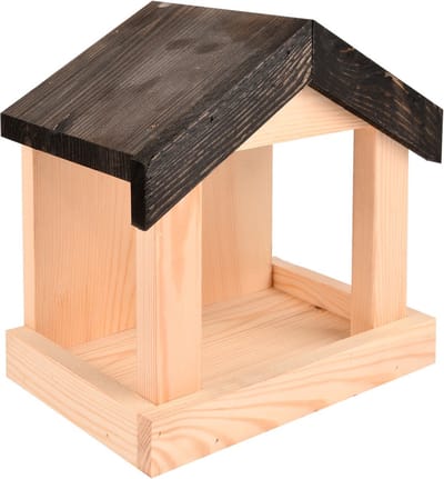 Houten vogelhuisje/muurvoederhuis - Vurenhouten vogelhuisjes tuindecoraties - Vogelnestje voor tuinvogeltjes