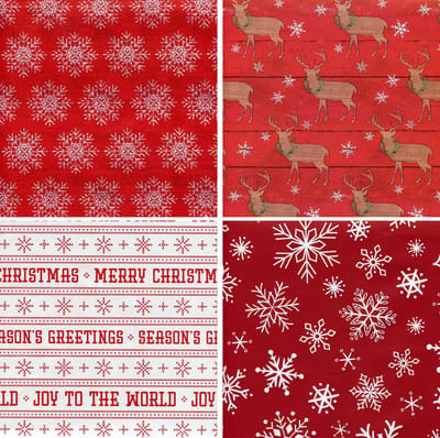 Kerstpapier - Tweezijdig assortiment cadeaupapier inpakpapier – 3 Rollen van 6 meter