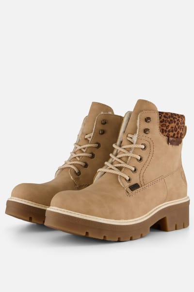 Rieker dames veterboot - Beige multi - Maat 41