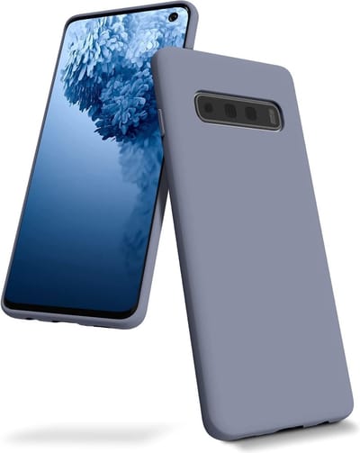 Hoesje Geschikt Voor Samsung Galaxy S10 Plus Hoesje - Fluweelzachte Microvezel Siliconen Back Cover – Grijs