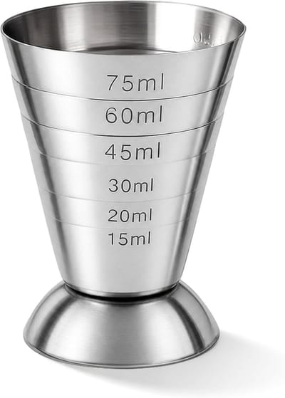 staal 75 ml Jigger Bar Craft Dual Spirit Maatbeker Peg Maatbeker voor Bar Party Wijn Cocktail Drink Shaker
