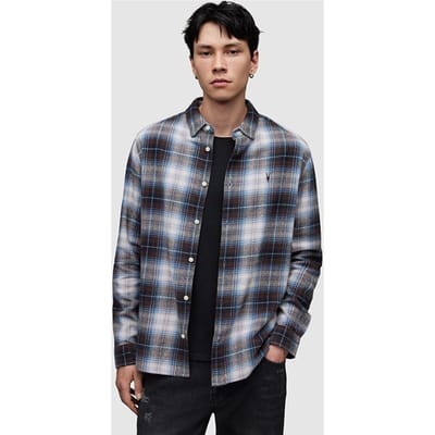 AllSaints Valens Ls Shirt Off White Size: M | Casual Shirts Outlet | Heren | Wit