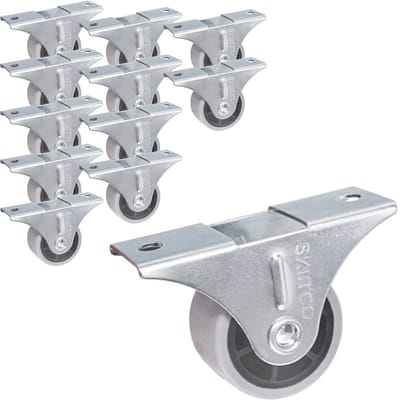 Kleine 30 mm meubelwielen - Pack van 12 grijze rubberen wielen voor meubels