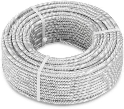 Draadkabel 3/16" - 200Ft PVC gecoate stalen kabel voor trapleuningen, balusters, veranda's en meer