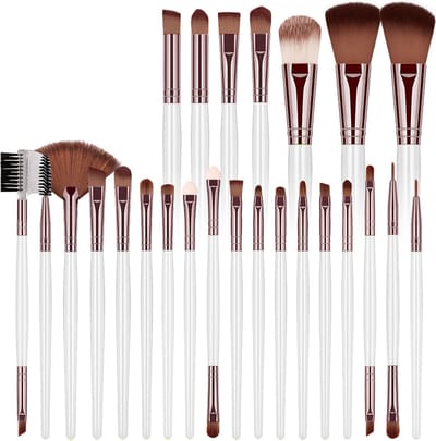 Make Up Kwasten Set - 25 Delig - Rosé/Zilver