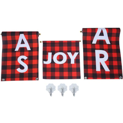 1 Paar Kerst Couplet Banners Hangende Decoraties voor Binnen Buiten Voordeur Huisdecoratie red