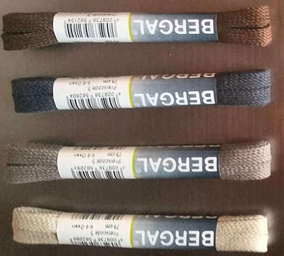 Bergal sportieve platte schoenveter - 8mm breed - 150cm, Midden bruin