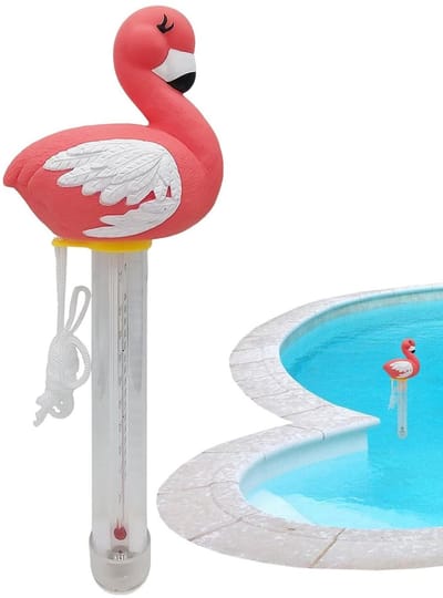 Drijvende thermometer - Badmeter water - Water temperatuur meten - Dierenontwerp vrolijk - 10 Centimeter - Flamingo