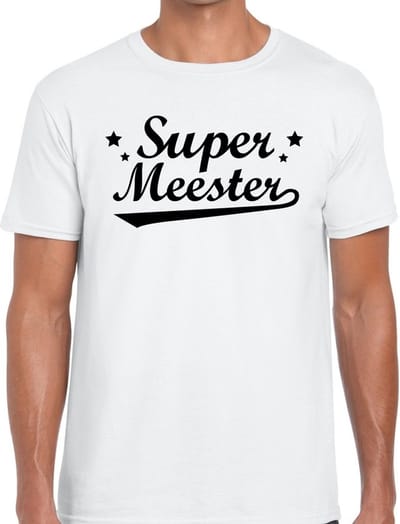 Super meester cadeau t-shirt heren - Einde schooljaar/ meesterdag cadeau S